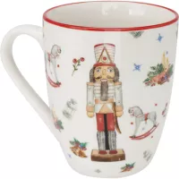 Kubek z uchem, Dziadek do orzechów, porcelana, wysokość: 100 mm, długość: 120 mm