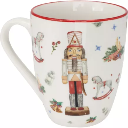 Kubek z uchem, Dziadek do orzechów, porcelana, wysokość: 100 mm, długość: 120 mm