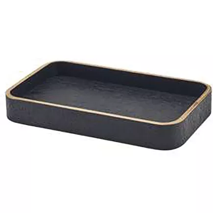 GenWare Taca serwisowa, fornir drewniany, prostokątna, czarna, długość: 230 mm, szerokość: 138 mm