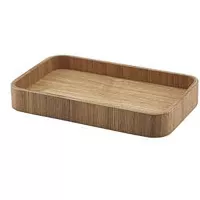 GenWare Taca serwisowa, fornir drewniany, prostokątna, brązowa, długość: 230 mm, szerokość: 138 mm