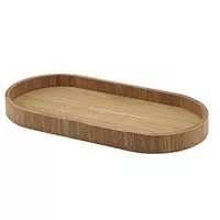 GenWare Servírovací podnos, dřevěná dýha, oválný, hnědý, délka: 230 mm, šířka: 110 mm