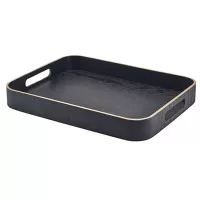 GenWare Servírovací podnos, dřevěná dýha, černý, výška: 45 mm, délka: 355 mm, šířka: 280 mm