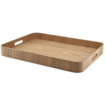 GenWare Servírovací podnos, dřevěná dýha, hnědý, výška: 60 mm, délka: 550 mm, šířka: 440 mm