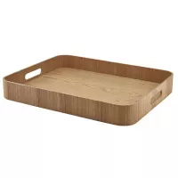 GenWare Servírovací podnos, dřevěná dýha, hnědý, výška: 60 mm, délka: 455 mm, šířka: 460 mm