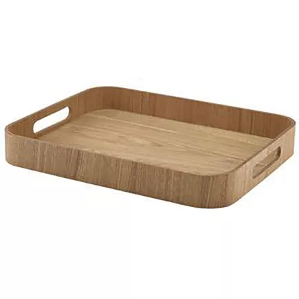 GenWare Servírovací podnos, dřevěná dýha, hnědý, výška: 45 mm, délka: 355 mm, šířka: 280 mm