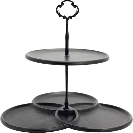 Dvoupatrový kovový etažér Ellips, výška: 260 mm, délka: 280 mm, šířka: 270 mm