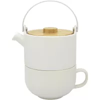 BREDEMEIJER Umea Czajniczek z filiżanką, biały, kamionka, pojemność: 0,50 litra, wysokość: 210 mm