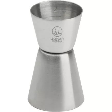 LEOPOLD VIENNA Jigger Barová odměrka 2+4 cl, nerezová, matná, výška: 88 mm, průměr: 50 mm