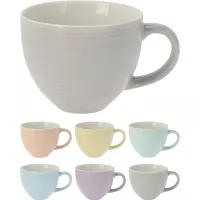 Šálek na kávu keramický, pastelové odstíny, různé barvy, obsah: 0,51 litru, výška: 95 mm, průměr: 115 mm