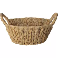 Košík s úchyty z vodního hyacintu, kulatý, výška: 155 mm, délka: 275 mm, šířka: 260 mm
